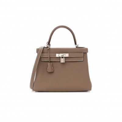 HERMÈS MASTER TOGO KELLY RETOURNE 28 ETOUPE (28*22*10cm) 